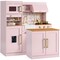 Best Choice Products Deluxe Pretend Play Kitchen with Island, Espresso Machine Version - Pink